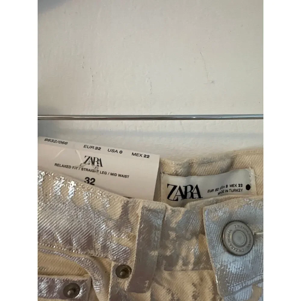 ZARA MID RISE BOYFRIEND JEANS Sz0 - Picture 7 of 12